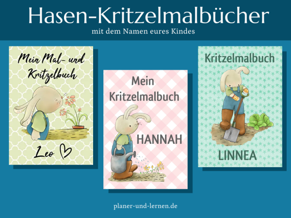 Personalisierte Hasen-Kritzelmalbücher von Petra A. Bauer