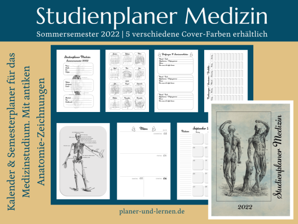 Vintage Studienplaner Medizin Sommersemester 2022