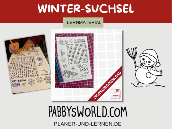 Winterliches Wort-Such-Rätsel