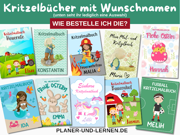 Wie bestelle ich überhaupt die Kritzelmalbücher mit dem Wunschnamen?