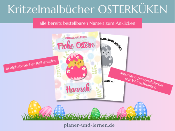 Alle vorhandenen Namen für Osterküken-Kritzelmalbuch